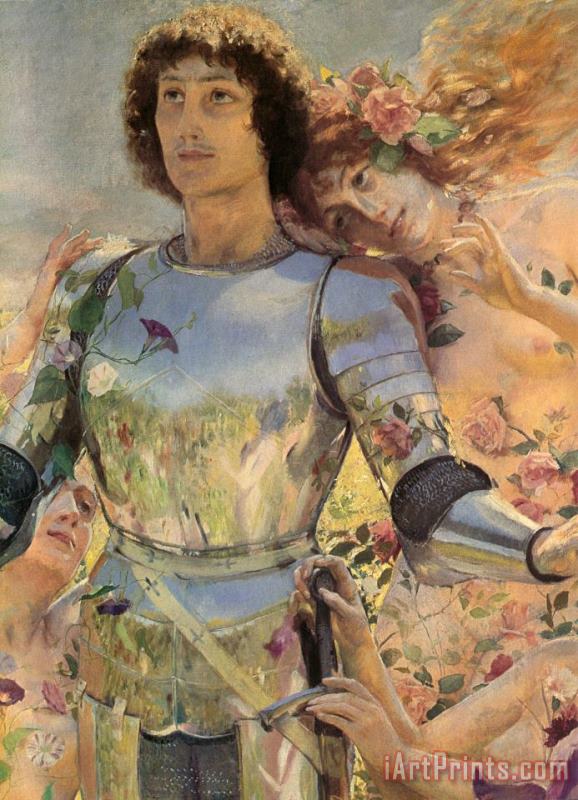 Georges Antoine Rochegrosse The Knight of The Flowers [detail Left] Art Painting